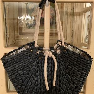 Black Straw Handbag